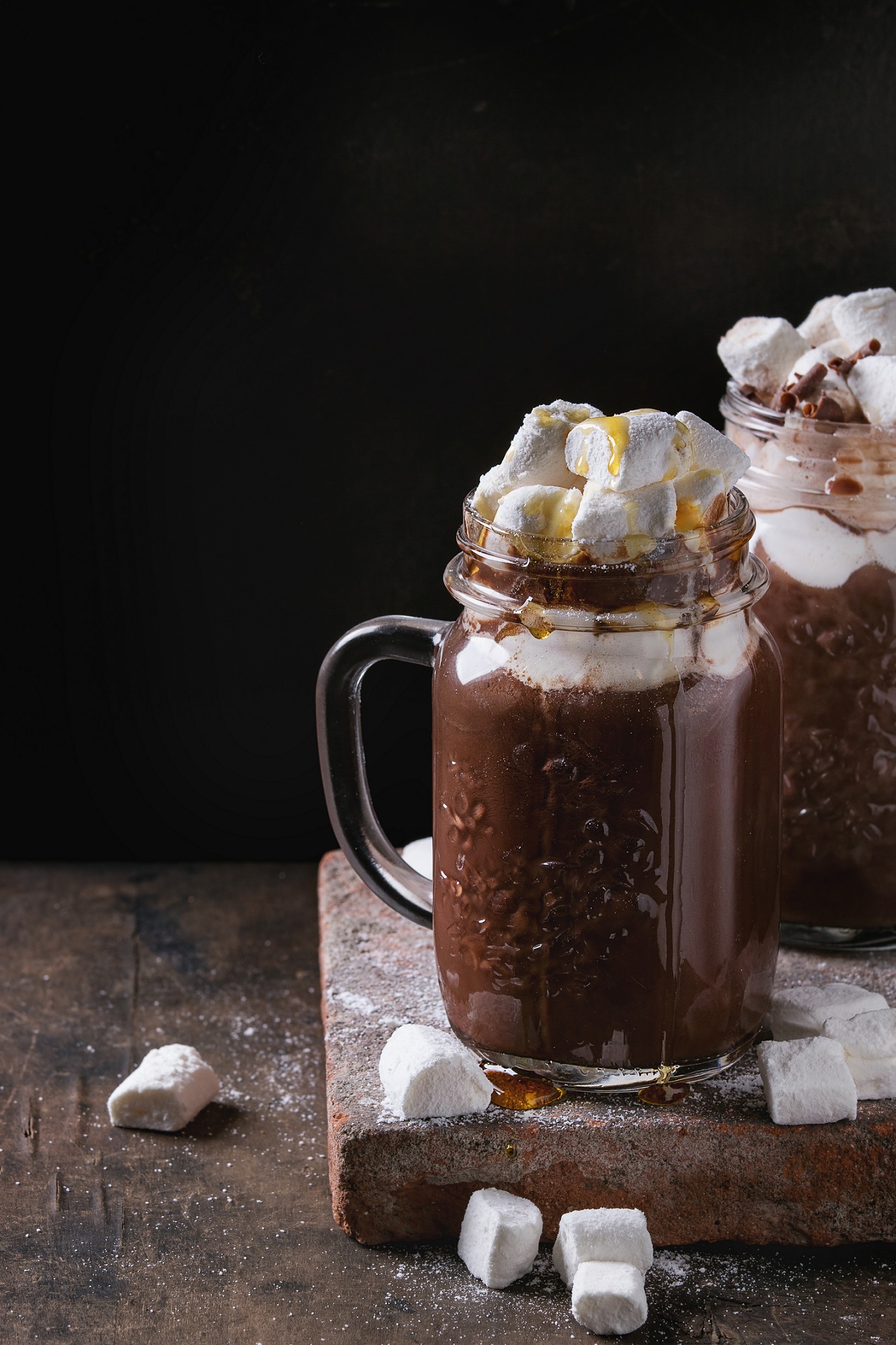 Hot Chocolate in Glass With Marshmallows